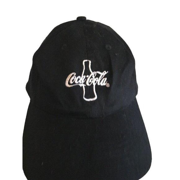Classic Black Coca Cola Bottle Logo Cap Hat Adjustable - Picture 1 of 5